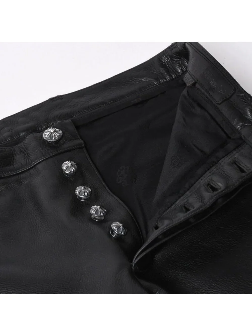 Chrome Hearts Flare Knee Pocket Leather Pants Vintage Model